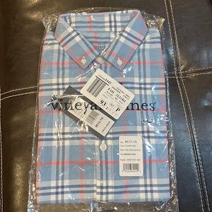 NWT boys vineyard vines flannel shirt. Size M 10-12